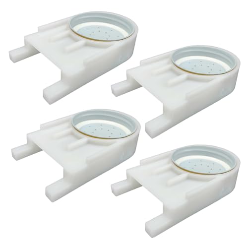 4 Pack Mason Jar Bee Feeder,White Bee Feeders for Hives,Bee Waterer for Outside Garden Use, Compatible with Regular and Wide Mouth Jars, Beekeeping Supplies for Hive Feeding - color: White