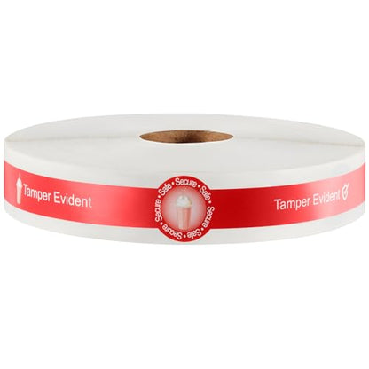 Zonon 600 Pcs Safe Secure Tamper Evident Seals for Drink Lids, Food Delivery Stickers Sealed for Freshness Labels Drink Food Coffee Milk Tea Ice Cream Seal Stickers 600 Pieces Per Roll (Red) - color: Red