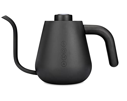 Soma Stainless Steel Gooseneck Coffee & Tea Kettle, Black, 1 Liter, Stovetop