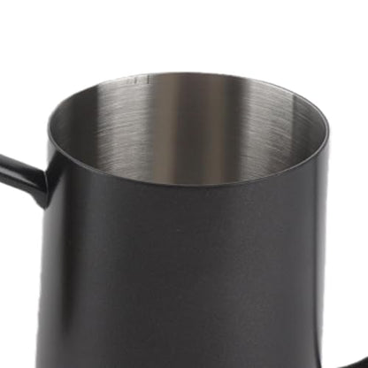 Pour Over Kettle with Thermometer, 304 Stainless Steel Drip Kettle 600ML, Long Spout Precise Control Wood Handle, for Home Coffee Tea Brewing Barista Use (Black) - color: Black