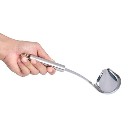 Restaurantware Stainless Steel Soup Ladle with Pour Spout - German Standard Gravy Ladle, Dishwasher Safe, Heat Resistant - Easy Pour Spout Ladle for Serving Soup, Sauce, Gravy - style: Pour Spout Ladle