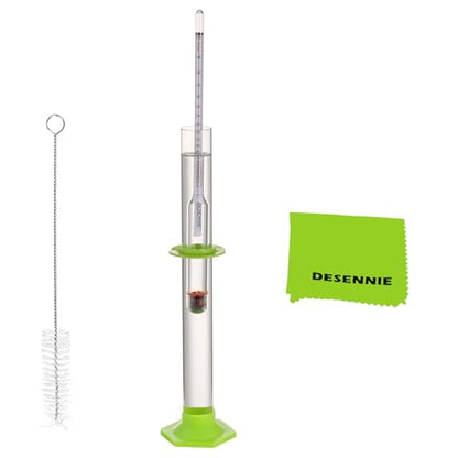 Hydrometer Alcohol Meter Test Kit 0-200 Proof and Tralle Hydrometer, Alcohol Proof Tester for Moonshine, Liquor, Spirits with Glass Test Jar Cleaning Brush Microfiber Cloth - color: Proof and Tralle Alcoholmeter Test Jar Kit
