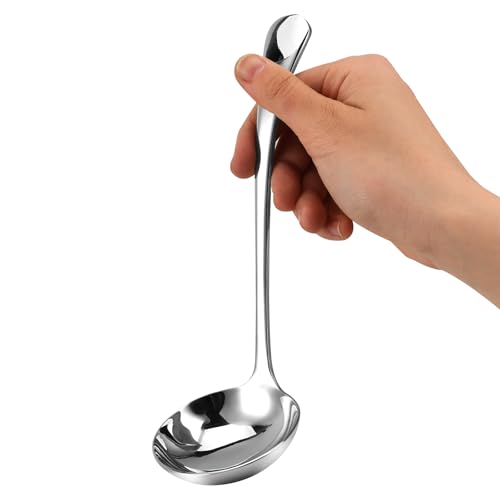 Gravy Ladle 7.9'' Stainless Steel Silver Small Ladle Sauce Soup Ladles Mirror Polished Kitchen Utensil for Spooning Gravy Sauce Soup