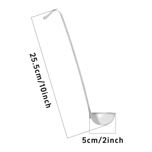 2Pcs 1oz Stainless Steel Soup Ladle, Long Handle Ladles with Pouring Rim for Cooking, Serving Soup, Sauce, Stew, Kitchen - size: 1oz