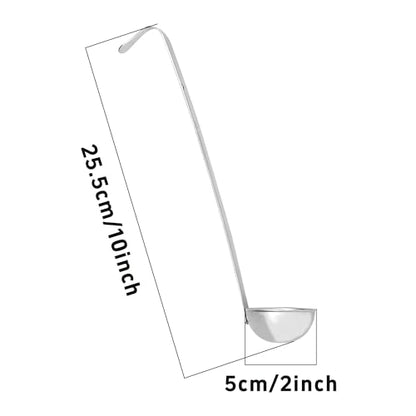 2Pcs 1oz Stainless Steel Soup Ladle, Long Handle Ladles with Pouring Rim for Cooking, Serving Soup, Sauce, Stew, Kitchen - size: 1oz