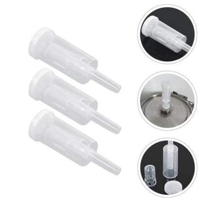 VILLCASE 3 Sets Plastic Airlocks with Silicone Plugs for Home Brewing Beer and Wine Fermentation, White Non-return Check Valves Designed to Release Carbon Dioxide and Prevent Oxygen Entry