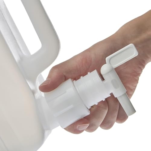 2.5 Gallon Carboy Dispenser with Spigot and Lid– Water Container Heavy-Duty HDPE Carboy for Multi Purpose Uses & Liquid Storage – Mixing Container – Made in USA - size: 2.5 Gallons