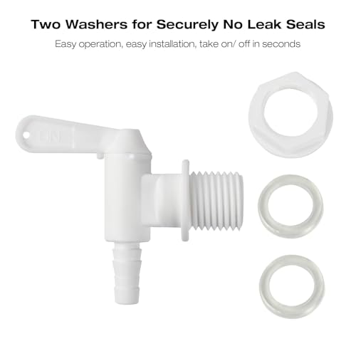 FERRODAY 2 Pack Bottling Spigot for Bucket Homebrew Wine Making Beer Brew Barbed Outlet Faucet Premium Plastic Faucet Tap Easy to Use Faucet- 2 Pack Faucet - size: 2 Bucket Spigot