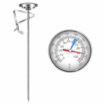 Candy Thermometer Oil Thermometer for Frying with Clip Stainless Steel Deep Fry Thermometers for Sugar Milk Coffee Tea and BBQ Food Temperature Gauge Kitchen Cooking Tool (S) - size: S
