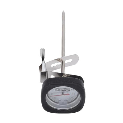 Instant Read Pocket Milk Frothing Thermometer with Clip, 304 Stainless Steel, Square Shape, Black, for Chocolate and Coffee Drinks (Black) - color: Black