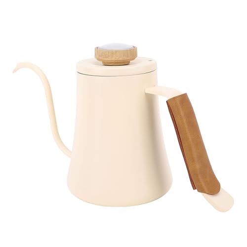 Gooseneck Coffee Kettle Stainless Steel Pour Over Kettle 600ml with Built in Thermometer Ergonomic Handle for Home Brewing and Outdoor Camping