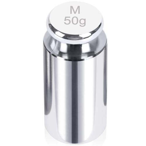 QP Calibration Weights, 50 Gram Scale Weights, OIML Class M1 High Precision Stainless Steel Scale Balance Weights with Chrome Finish, Calibration Weights for Digital Scale, Kitchen Scale, Pocket Scale - size: 50g