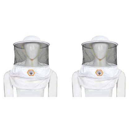 Beekeeping Veil Hat for Beekeepers 360° Protective High Visibility Mesh Breathable Ventilated Design Secure Elastic Fit (BP-106 White-2 Pack Veils) - color: White, size: 2-pack