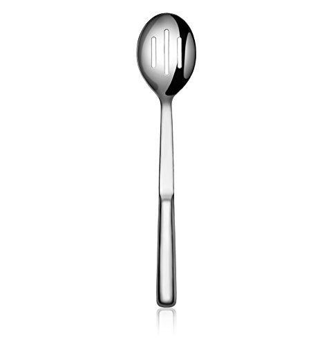 New Star Foodservice Hollow Handle Notched Serving Spoon (Silver, Slotted Serving Spoon (12-Inch)) - size: Slotted Serving Spoon (12-Inch)