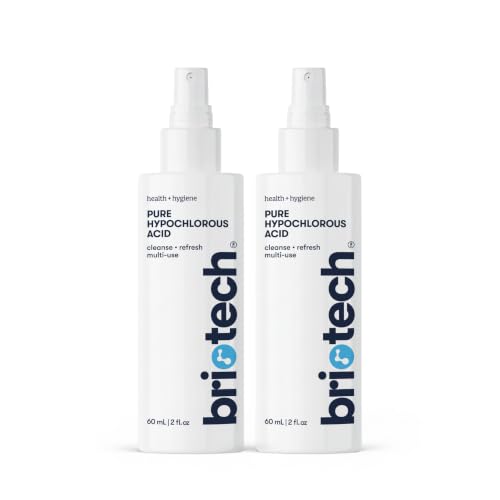 BRIOTECH Pure Hypochlorous Acid Spray and Cleanser, Original Premium HOCl Topical Solution, Multi-Purpose Cleaner, Family Approved & Pet Friendly, 2 fl oz Travel Size (2 Pack) - size: 2 Fl Oz (Pack of 2)