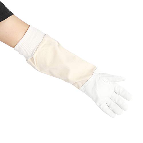 Beekeeping Gloves for Women & Men | Goat - Skin Leather Palms Block Bee Stings | Extra - Long Sleeves for Apiary Inspection/Beginners | Sturdy Canvas & Leather (XXXL) - size: XXXL