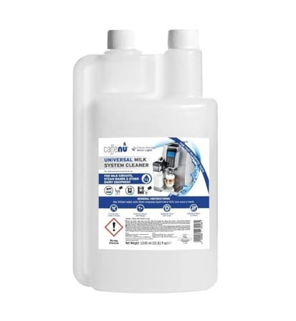 Caffenu Universal Milk System Cleaner, Alkaline Liquid, 1 Liter Bottle