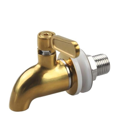Spigot For Beverage Dispenser 2pcs Drink Dispenser Spigot Champagne Stainless Steel Tap Replacement for Beverage and Glass Jar Bottle(Gold) - color: Gold