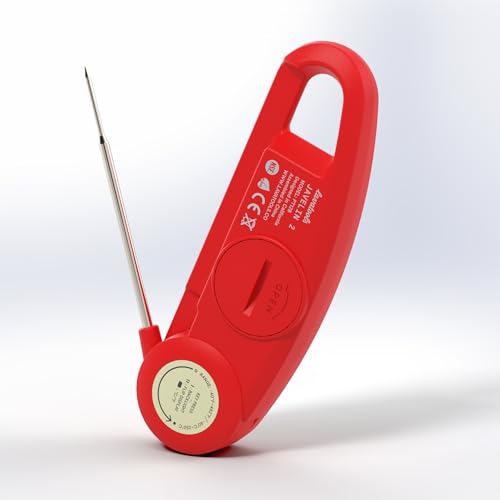Lavatools PT12B Javelin 2 Ultra Fast Digital Instant Read Meat Thermometer for Grill and Cooking, 3" Probe, Compact Foldable Design, 1.5" Backlight Display, Water Resistant-Chipotle - color: Chipotle