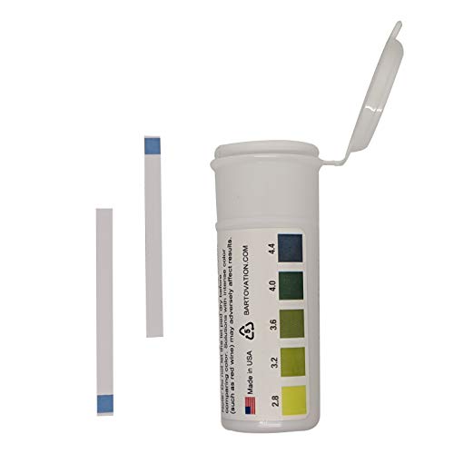Bartovation 2.8 to 4.4 pH Test Strips, 100-Pack | Acidity Test Strips for White Wine Making, Homebrew, salsa, kefir, fermentation, made in USA