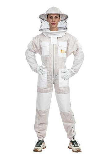-- Beekeeping Ventilated Suit in multi-Colors with Round Or Fencing Veils - color: White Round Veil, size: 4X-Large