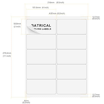 2"×4" Shipping Labels 300 Labels Sticker Paper for Laser/Ink Jet Printer mailing Labels 8.5"×11" White 10 per Sheet - size: 2"×4"(10-up), style: 30 sheets
