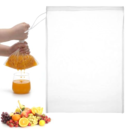 Nut Milk Bag,Reusable Fine Mesh Strainer Bag Nylon Food Grade Soy Milk Filter Bags Multi-Purpose Food Strainer for Nut Milks Brewing & Juice Extraction(200mesh)