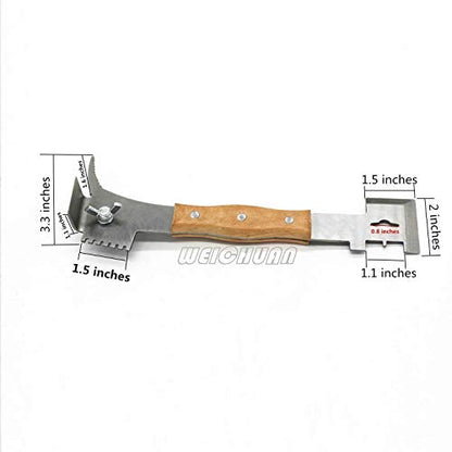 WEICHUAN Beekeeping Tools Set of 3, Include Uncapping Knife, Frame Gripper and Multifunction Hive Scraper, Stainless Steel Body with Wooden Handle