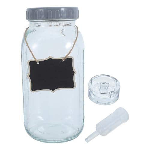Fermentation Jars with Lids and Airlocks - Wide Mouth Glass Mason Jar with Scale Mark for Veggies Sauerkraut Kombucha - Pickling Kimchi Container 0.5 Gallon/64oz