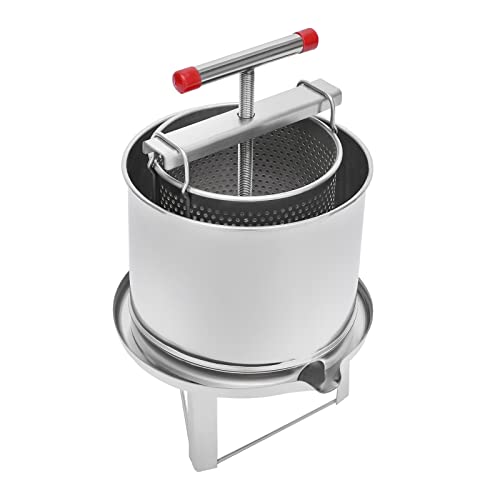 12.6L Bee Honey Press Extractor,Large Stainless-Steel Beeswax Presser Beekeeping Machine,Household Manual Grape, Fruit Juice,WineMaking Equipment