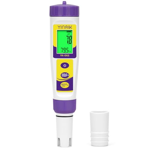 Pool pH ORP Meter, Hydrogen Water Tester, ORP Meter, TDS pH Meter for Drinking Water, YINMIK 6 in 1 pH TDS H2 EC ORP Temp Water Quality Meter, Digital pH PPM EC Monitor - color: Purple
