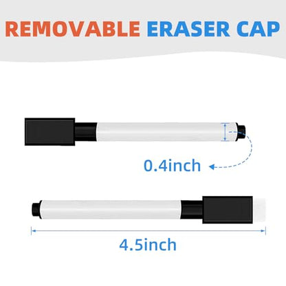 25 Pcs Black Magnetic Dry Erase Markers with Eraser Cap, White Board Mini Dry Erase Markers Bulk, Fine Point Tip Student White Board Markers for Teachers Office School Supplies