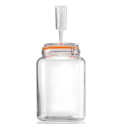 1 Gallon Glass Fermenting Jar with Airlock, Single Pack | Wide Mouth Fits Your Whole Hand For Easy Packing And Cleaning - size: 1 Gallon