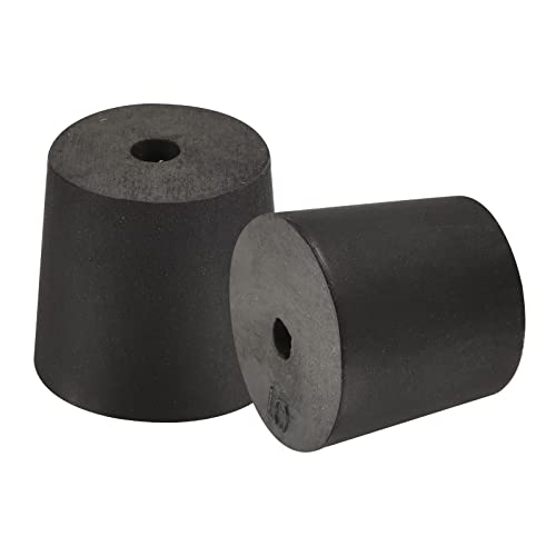 MECCANIXITY Rubber Tapered Plug 23mm to 27mm with Hole Black for Powder Coating, Painting, Anodizing, Plating, Sandblasting 5 Pieces - size: 23mm - 27mm