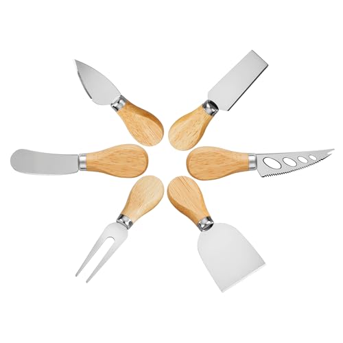 Cheese Knives Set - Cheese Knife, Cheese Spreader, Cheese Fork, Cheese Slicer, Cheese Cutter, Butter Knife – 6PCS Mini Stainless Steel Cheese Knives - Cheese Knife Set for Charcuterie Board - color: Option3