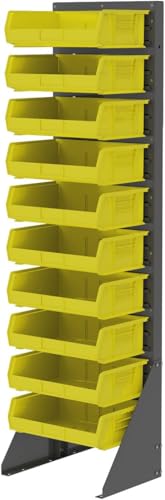 Akro-Mils 30255 AkroBins Plastic Storage Bins, Space-Saving Stackable Bins for Garage, Pantry, Craft Organization, 11" x 16" x 5", Yellow, 6-Pack - color: Yellow