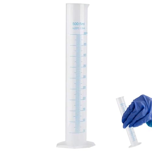 Plastic Graduated Cylinder 500ml Hydrometer Test Tube with Clear Scale Portable Measuring Cylinder for Home and School Science Laboratory Supplies - color: 500ml
