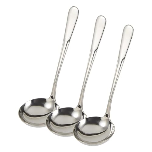 RSVP International Endurance Flatware Collection Stainless Steel, Dishwasher Safe, Gravy Ladle (Pack of 3) - size: Gravy Ladle (Pack of 3)