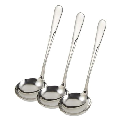 RSVP International Endurance Flatware Collection Stainless Steel, Dishwasher Safe, Gravy Ladle (Pack of 3) - size: Gravy Ladle (Pack of 3)