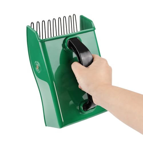 Effortless Berry Picker Scoop - Blueberry Harvesting Rake with Wide Metal Comb & Ergonomic Handle, Faster Fruit Picking Tool for Blueberry, Huckleberry, Cranberry (Black Handle) - color: Green&Black