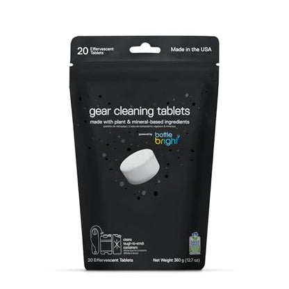 Gear Cleaning Tablets by Bottle Bright (6 or 20 Count) - EPA Safer Choice Certified - Hydration Reservoir, Large Container & Water Storage System Cleaner - size: 1 Count (Pack of 20)