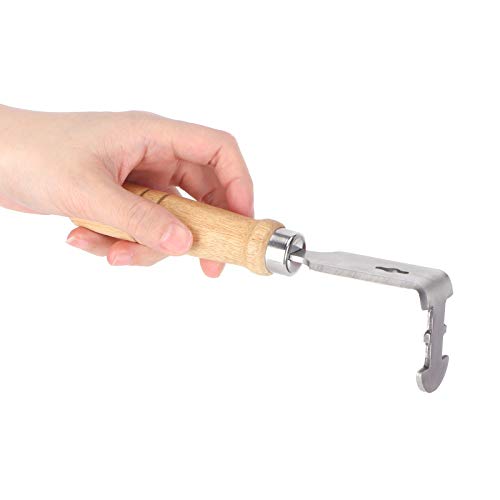 Beekeeping Shovel,Beehive Frame Cleaning Shovel with Wood Handle,Honey Uncapping Fork,Stainless Steel Scraper Cleaner Supply for Quickly Scraping Propolis Off