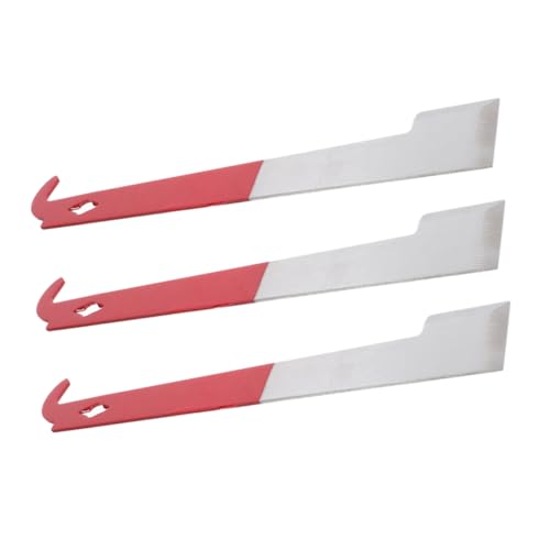 Abaodam 3pcs Stainless Steel J Shaped Hive Tool Essential Frame Lifter and Scraper Equipment for Beekeepers Durable Bee Hive Frame Maintenance Tool