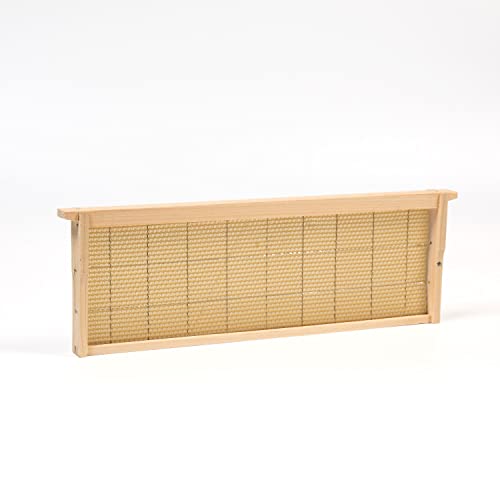 Stoney Acres Beekeeping Beehive Frame, Wired Beeswax Foundation, Medium Assembled, Honey Bee Hive, Amish Made