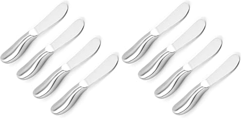 VANRA Spreader Knife Set 4-Piece Butter Knife Stainless Steel Cheese Knife Set Small Bread Cream Knives 5.3-inch (Pack of 2) - size: Set of 4 (Pack of 2)