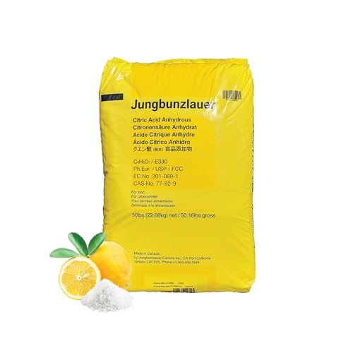 Citric Acid – USP Anhydrous Fine Granular – Food and Pharmaceutical Grade Organic Acid – Natural Flavor Enhancer and pH Adjuster – Ideal for Food, Cosmetic, and Cleaning Applications Canada (50 lb) - size: 50 Pounds