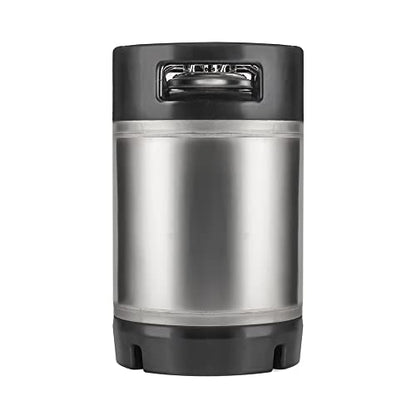 TMCRAFT New 2.5 Gallon Ball Lock Keg, Stainless Steel Beer Keg with Dual Rubber Handle for Home Brew