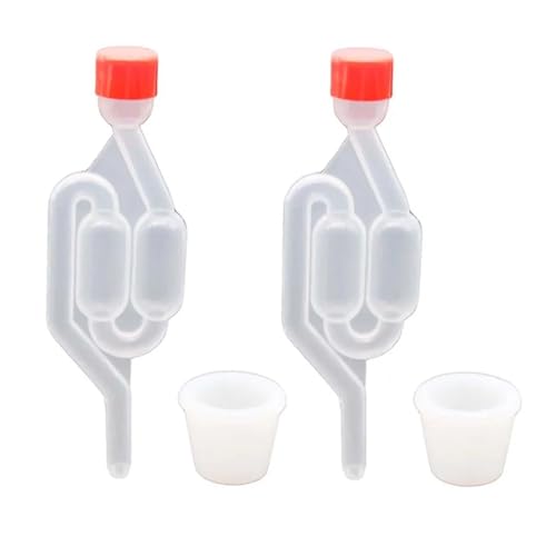 Home Brewing Type Twin Bubble Airlock and Silicone Carboy Bung for Wine Making and Beer Making (Pack of 2) Brewing Accessories