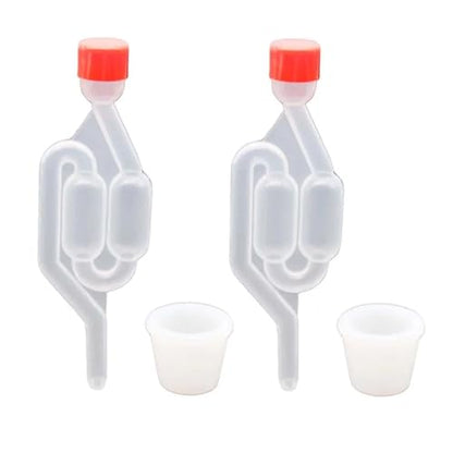 Home Brewing Type Twin Bubble Airlock and Silicone Carboy Bung for Wine Making and Beer Making (Pack of 2) Brewing Accessories