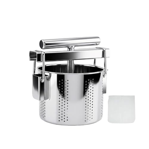 SQUEEZE master Stainless Steel Manual Vegetable Squeezer & Cheese Press,Food Press for Dumpling Filling, Spinach, Tofu, Herb & Fruit Juice-0.5 Gallons